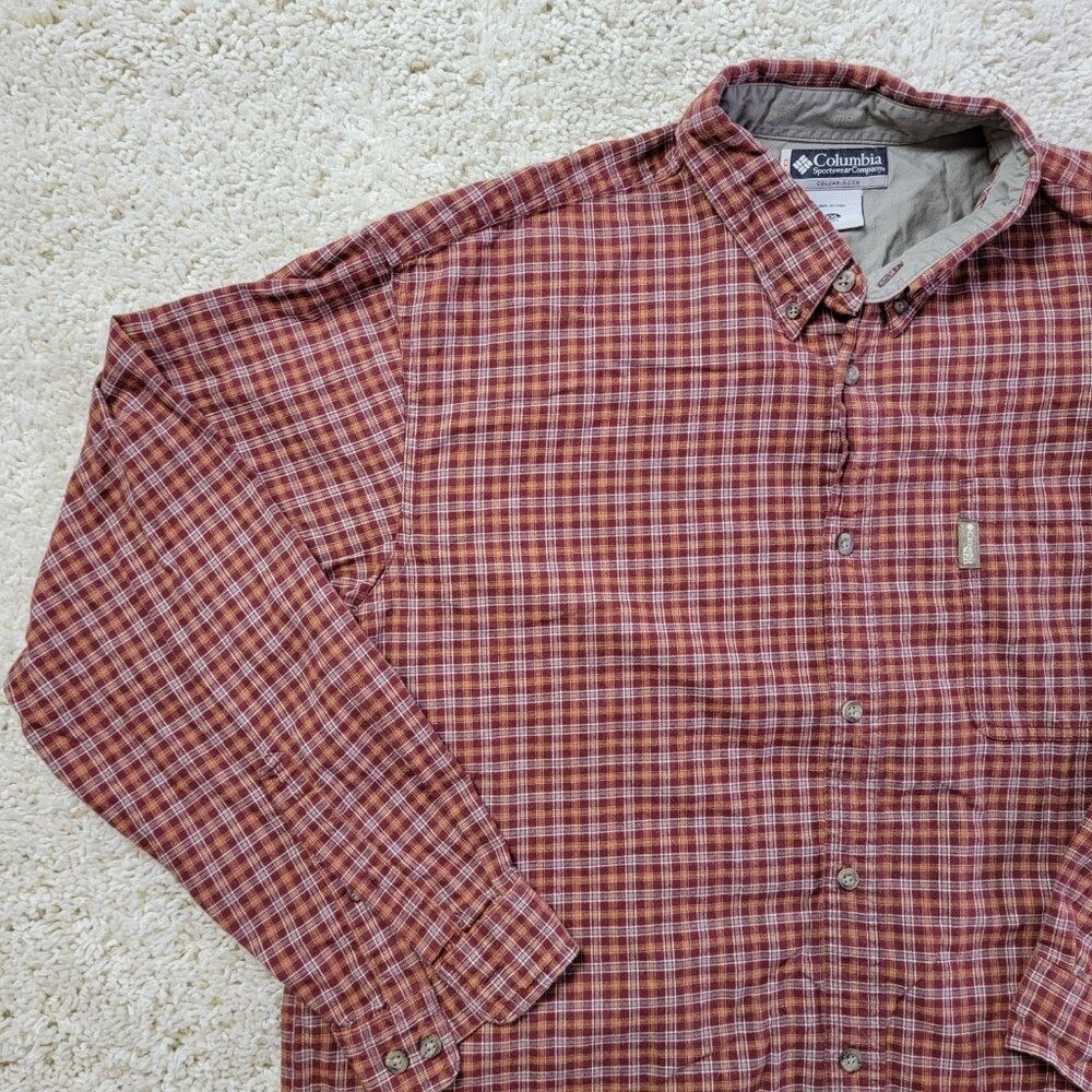 Columbia XCO Men's 2XL Plaid Long Sleeve Button Down Outdoor Hiking Shirt AM7412 - Picture 6 of 12
